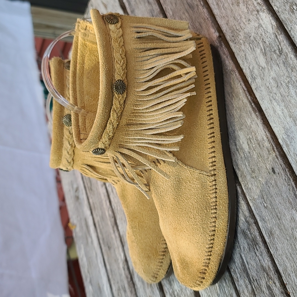 Minnetonka ankle high suede moccasins